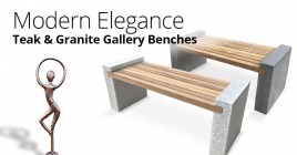 Modern Elegance With Our New Teak and Granite Benches