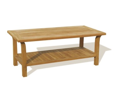 Teak Outdoor Open Shelf 5ft Coffee Table - Medium Tables