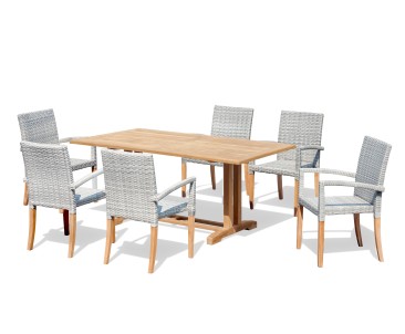 Belgrave 6 Seater Pedestal Table 1.8m and St. Tropez Stacking Chairs