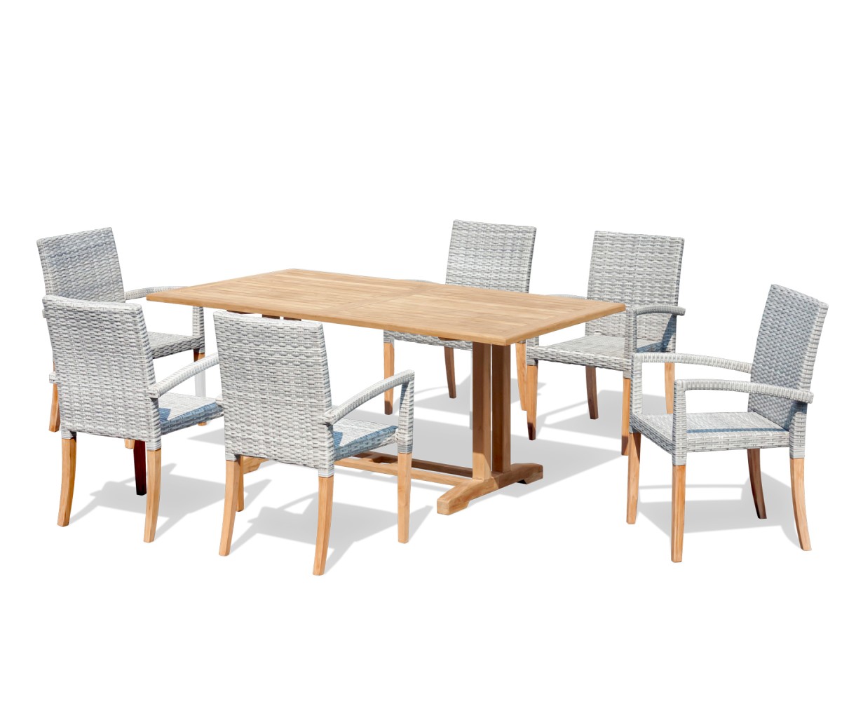 Belgrave 6 Seater Pedestal Table 1.8m and St. Tropez Stacking Chairs