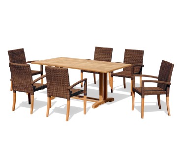 Belgrave 6 Seater Pedestal Table 1.8m and St. Tropez Stacking Chairs