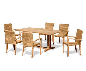 Belgrave 6 Seater Pedestal Table 1.8m and St. Tropez Stacking Chairs
