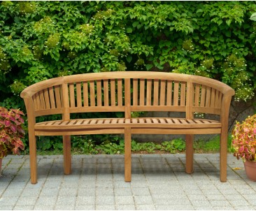 Modern Teak Banana Garden Bench