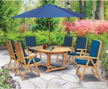 Cheltenham Oval Extending Garden Table and 6 Reclining Chairs Set