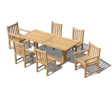 Belgrave Table, 2 Windsor Armchairs and 4 Windsor Side Chairs