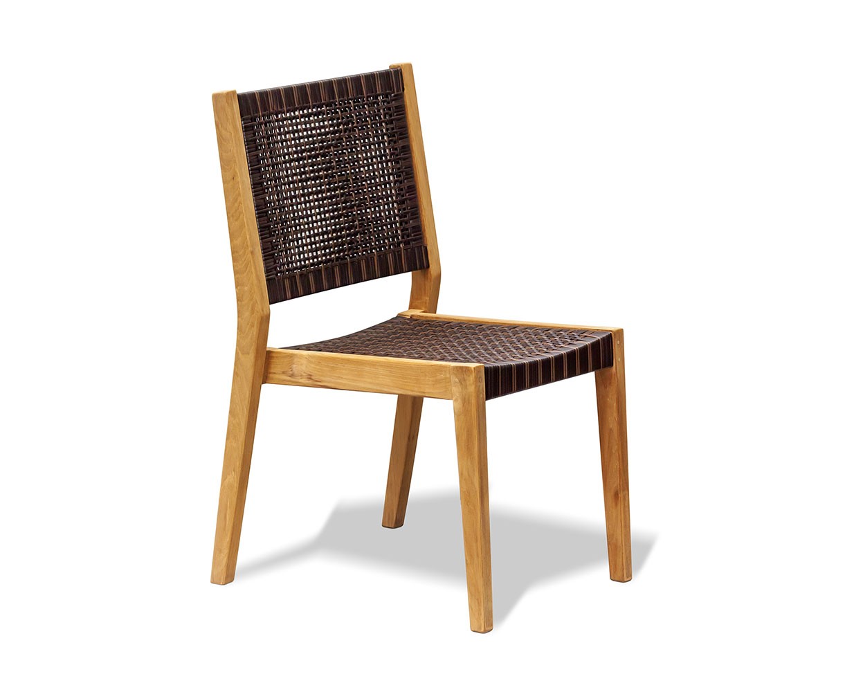 Canfield 0.8m Table and Sora Woven Chairs Set