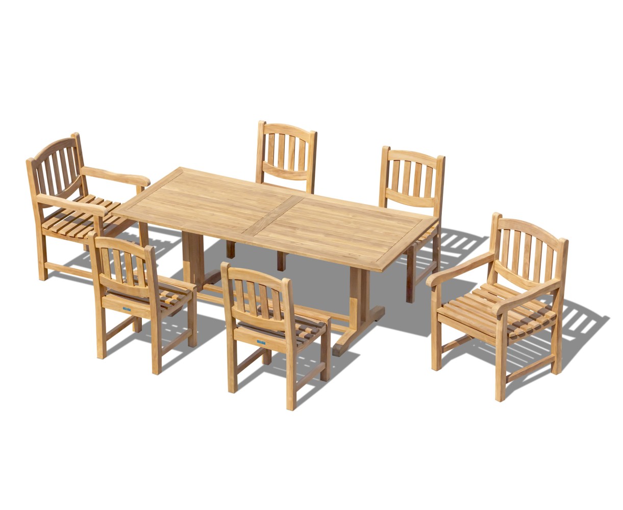 Belgrave 200cm Dining Table, 4 Ascot Side Chairs and 2 Ascot Armchairs Set