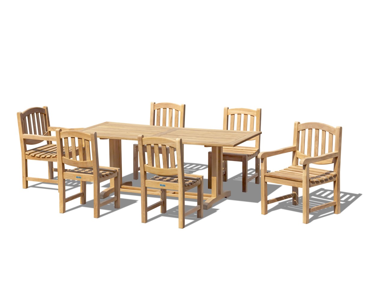 Belgrave 200cm Dining Table, 4 Ascot Side Chairs and 2 Ascot Armchairs Set