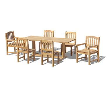 Belgrave 200cm Dining Table, 4 Ascot Side Chairs and 2 Ascot Armchairs Set
