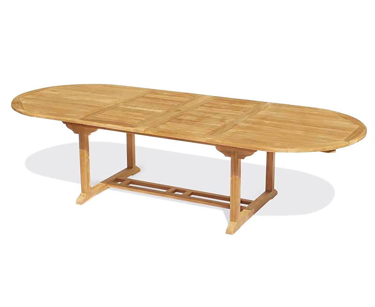Brompton Large Extending Teak Garden Table & 8 Yale Stacking Chairs