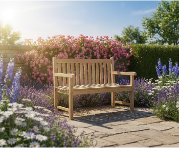 Windsor Teak 4ft Garden Bench | Small Outdoor Bench