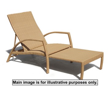Monaco Rattan Garden Sun Lounger with Natural Cushion - Used: Good