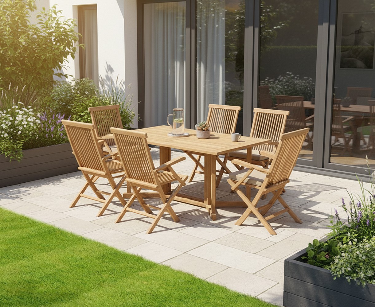 Shelley 6ft Garden Gateleg Table and Chairs