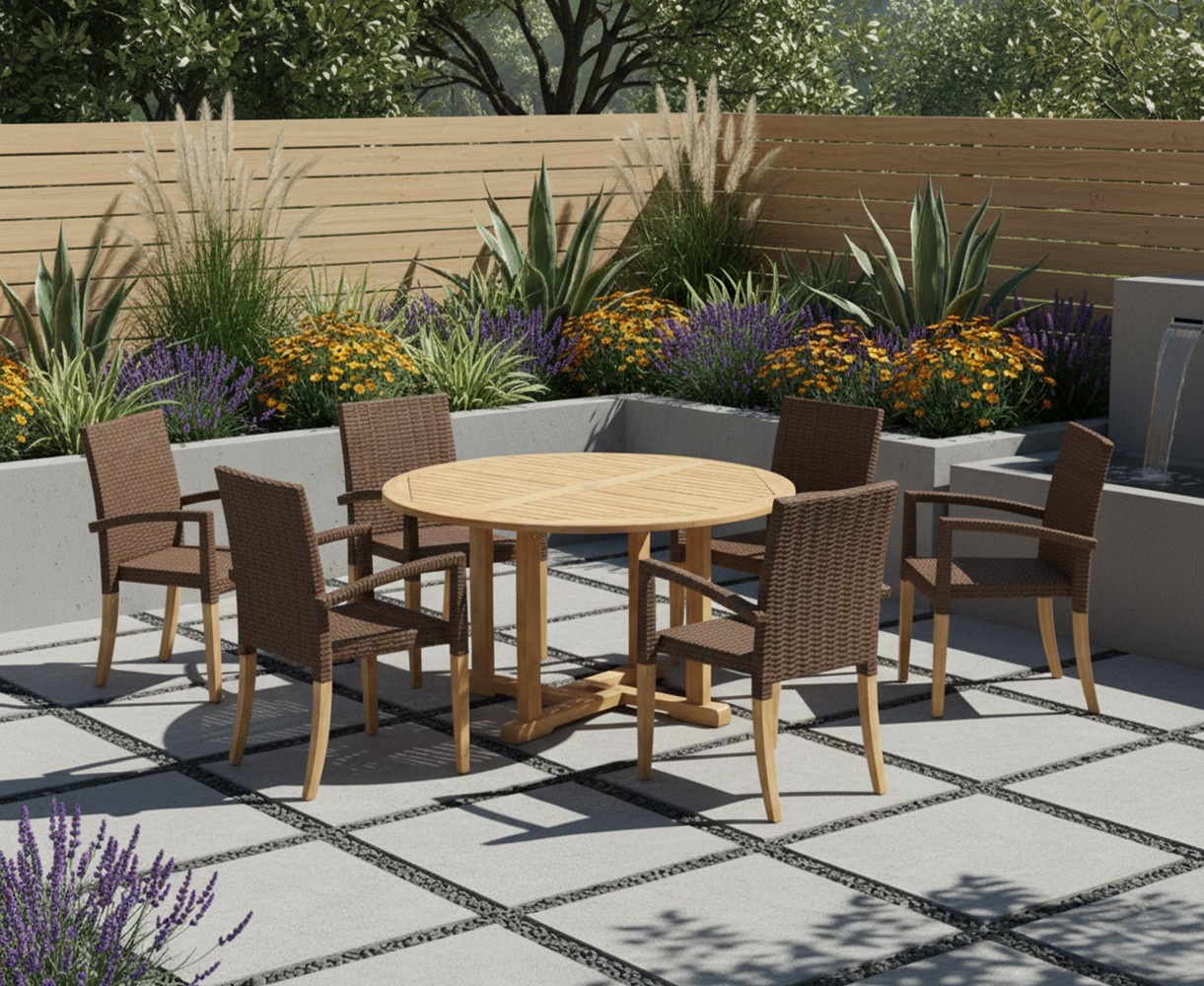 St Tropez Rattan 6 Seater Dining Set