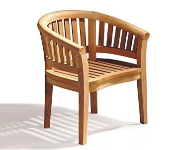 Wimbledon Teak Banana Bench and Chairs Garden Set