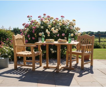 Canfield Square 1m Table and Rose Garden Armchairs Garden Set