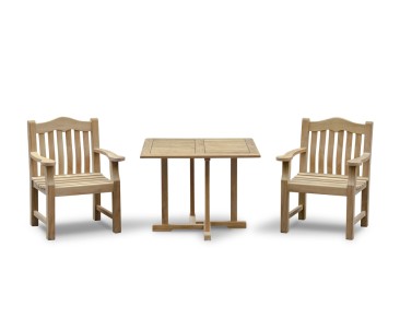Canfield Square 1m Table and Rose Garden Armchairs Garden Set