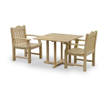Canfield Square 1m Table and Rose Garden Armchairs Garden Set