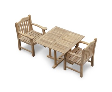 Canfield Square 1m Table and Rose Garden Armchairs Garden Set