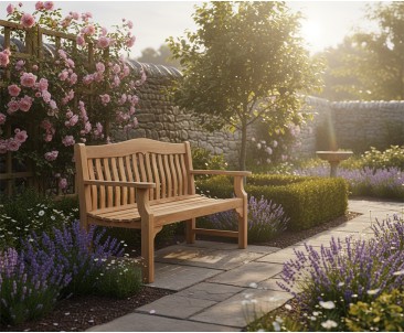 Teak Rose Garden Bench - 1.5m