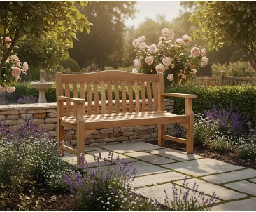 Teak Rose Garden Bench - 1.5m