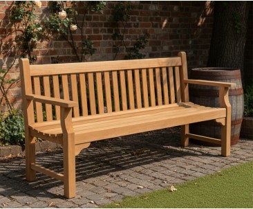 Taverners Teak 4 Seater Garden Bench | Public Bench