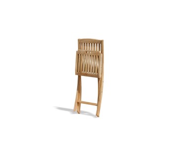 Brompton Single-Leaf Extending Table and 6 Bali Teak Folding Chairs