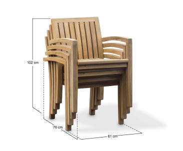 Monaco Teak Outdoor Stackable Chair