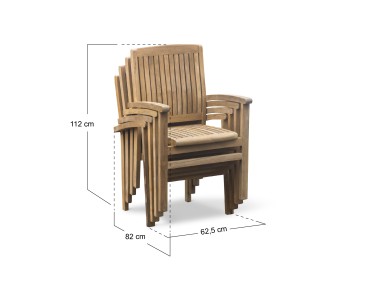 Bali Teak Garden Stackable Chair