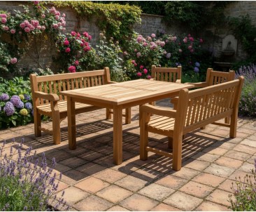 Balmoral 5ft Dining Table and Benches Set