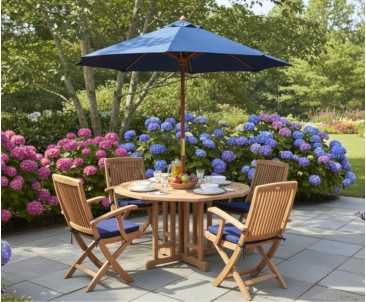 Berrington Garden Octagonal Gateleg Table and Arm Chairs Set