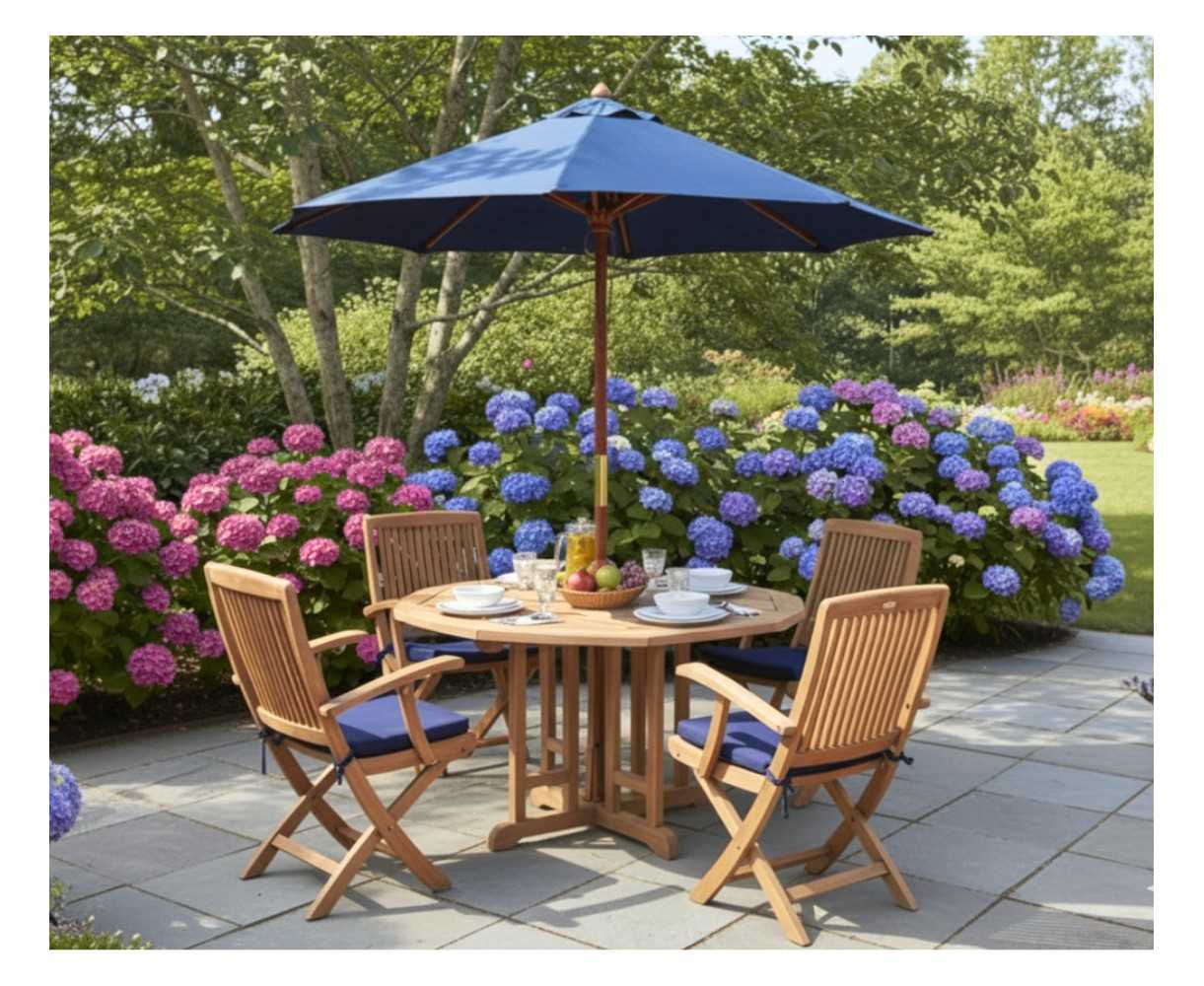 Berrington Garden Octagonal Gateleg Table and Arm Chairs Set