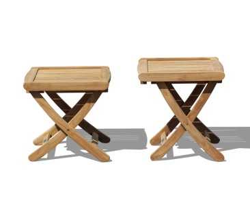Rimini Teak Folding Garden Armchair and Bali Side Table Set
