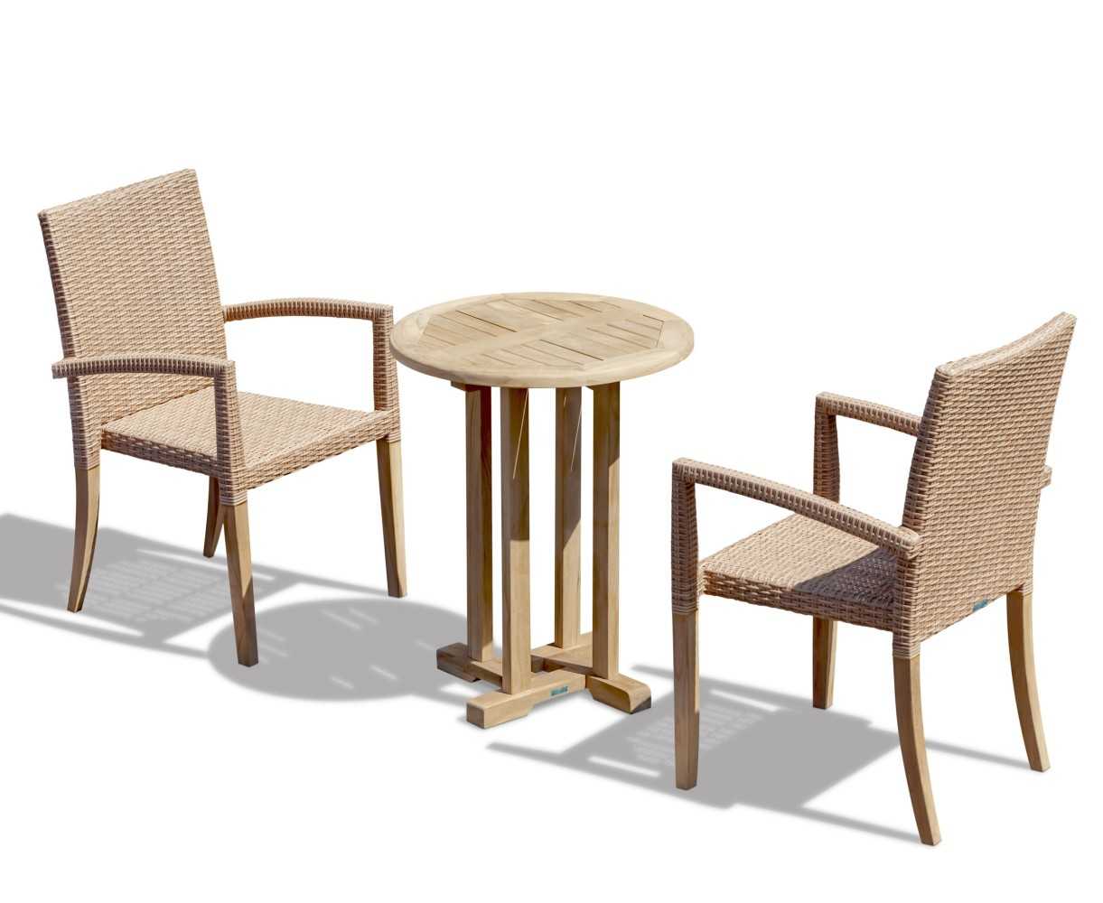 Canfield 60cm Garden Table Set with 2 St Tropez Chairs