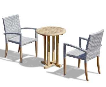 Canfield 60cm Garden Table Set with 2 St Tropez Chairs