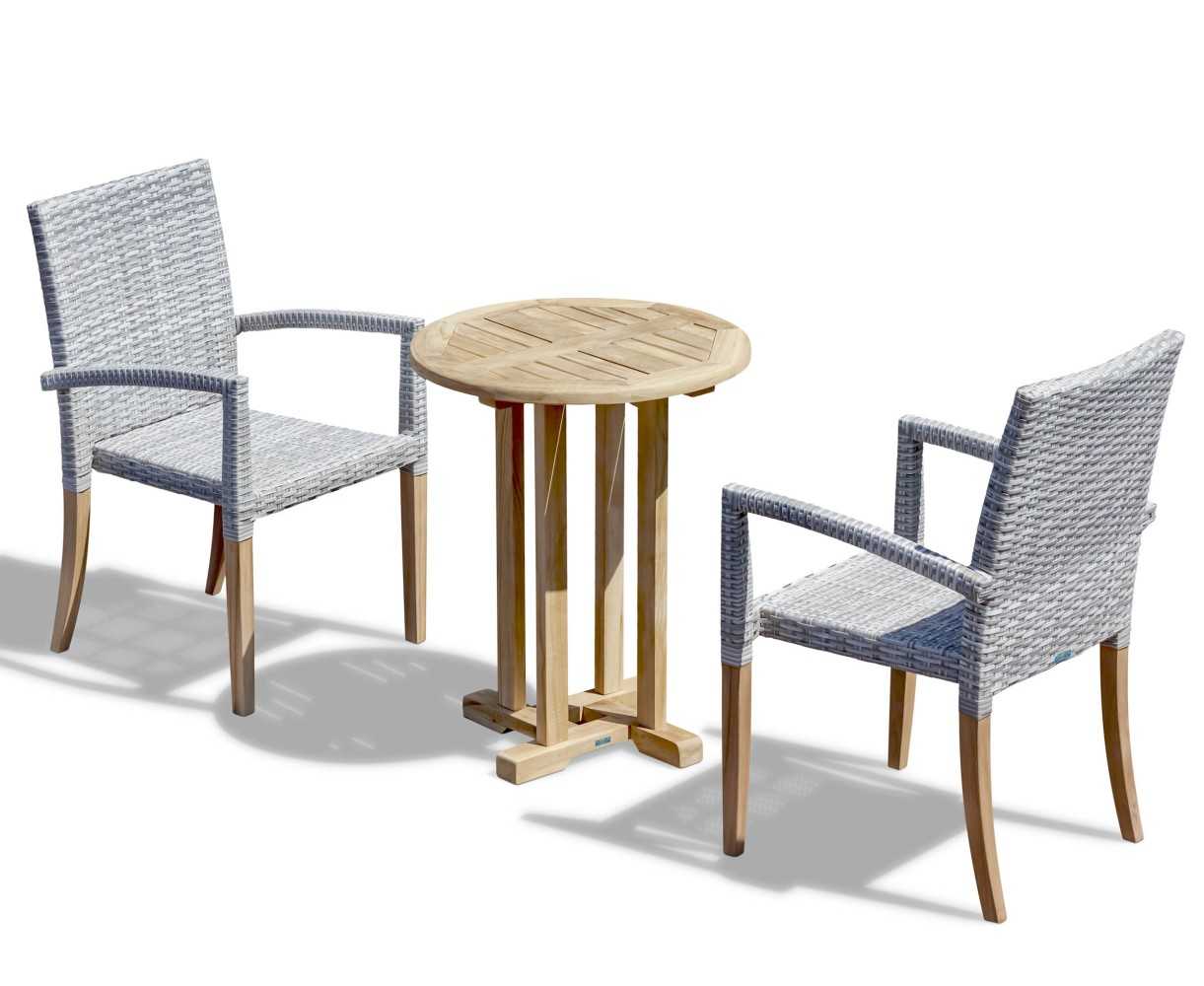 Canfield 60cm Garden Table Set with 2 St Tropez Chairs