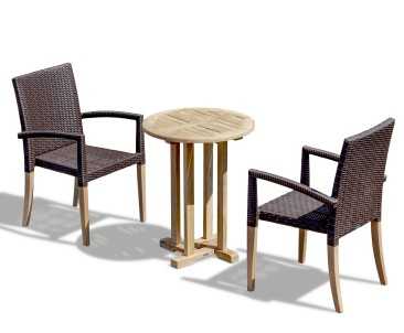Canfield 60cm Garden Table Set with 2 St Tropez Chairs