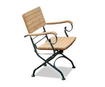 Bistro Teak Folding Armchair - Black