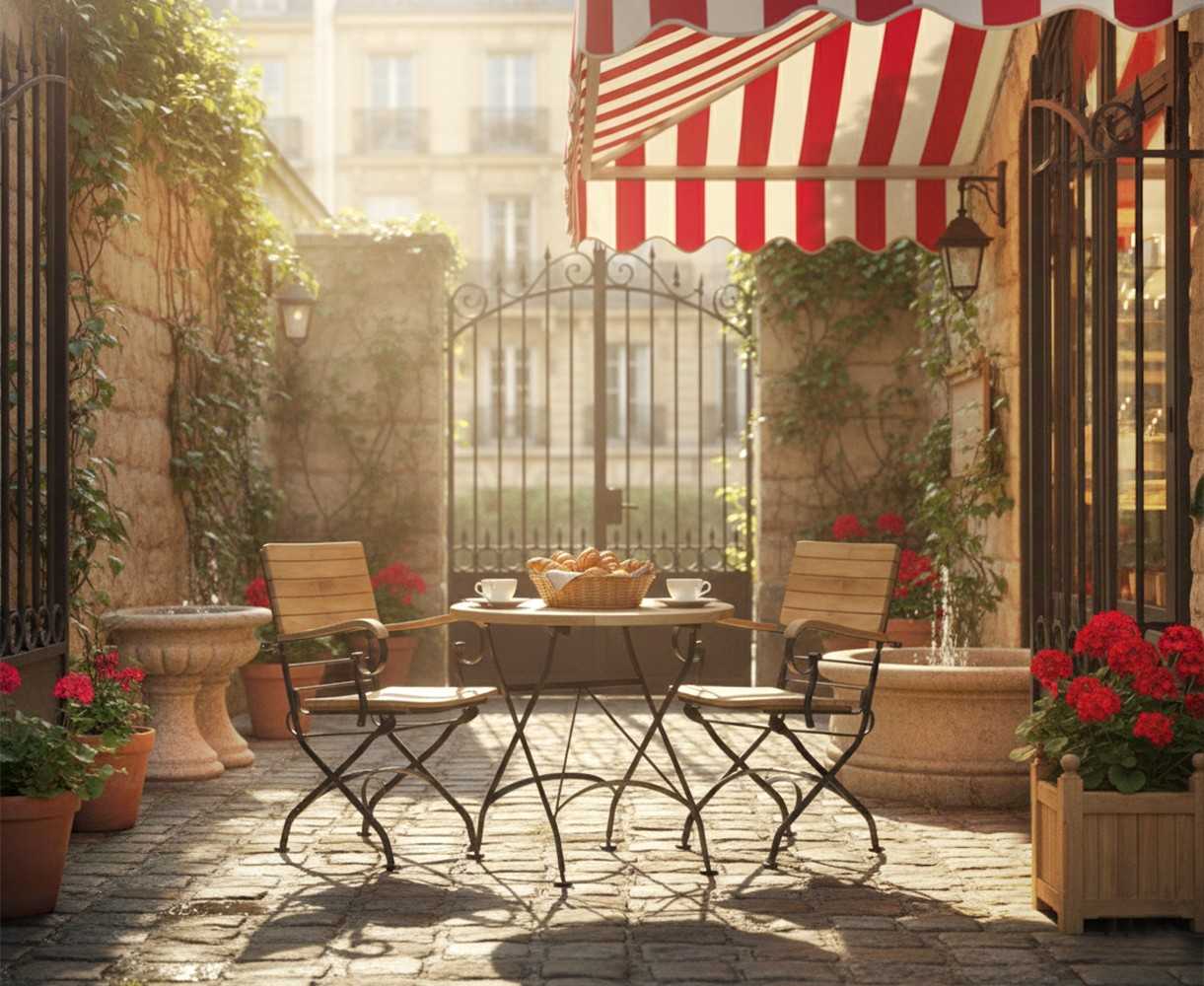 Garden Bistro Table and 2 Armchairs - Outdoor Patio Bistro Dining Set