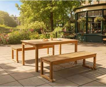 Sandringham Teak Table and Benches Set