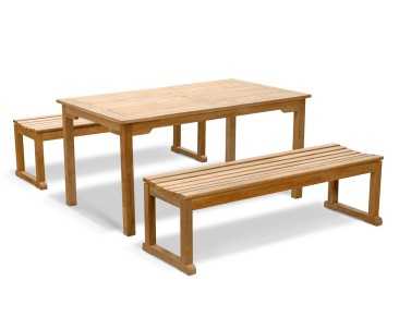 Sandringham Teak Table and Benches Set