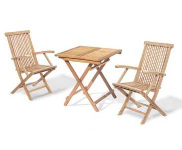 Rimini Teak Patio Garden Folding Table and Chairs Set