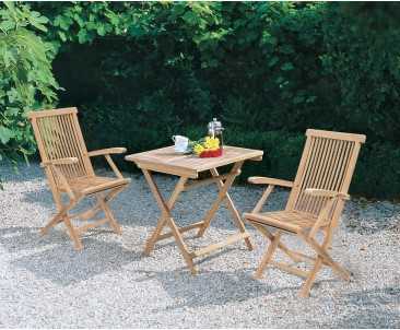 Rimini Teak Patio Garden Folding Table and Chairs Set