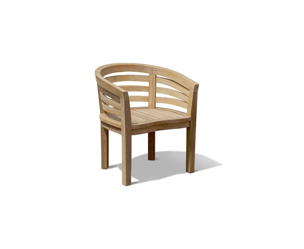 Canfield 0.8m Teak Round Table and Kensington Tub Chairs Set