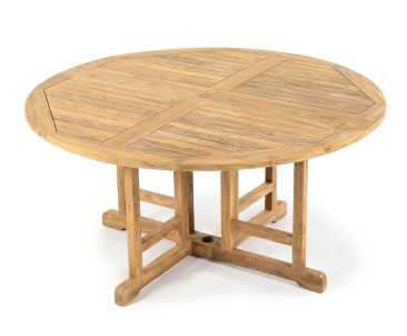 Berrington Drop Leaf Garden Table 1.5m and 6 Monaco Stacking Chairs