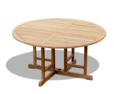 Berrington Drop Leaf Garden Table 1.5m and 6 Monaco Stacking Chairs