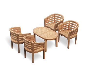 Wimbledon Teak Coffee Table and Kensington Tub Chairs