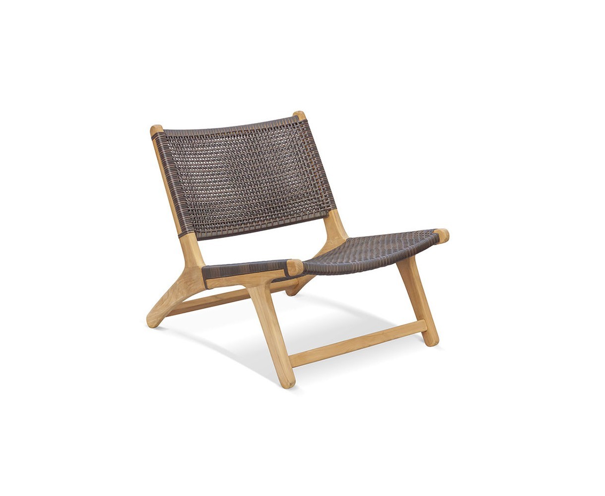 Round Teak Side Table and Amalfi Flat Weave Lounge Chairs
