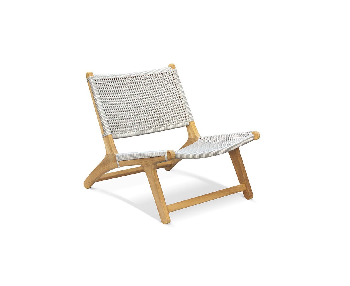Round Teak Side Table and Amalfi Flat Weave Lounge Chairs