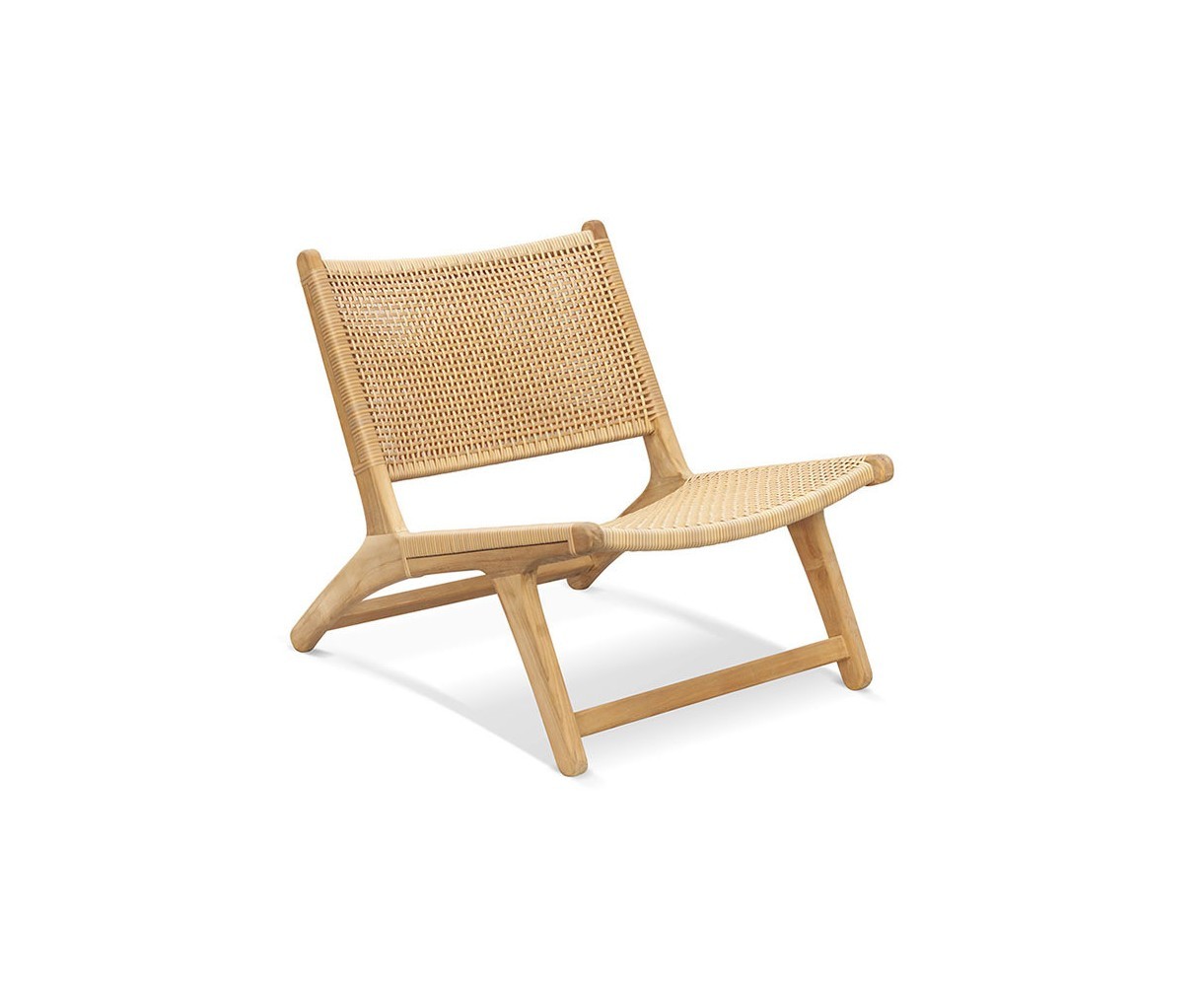 Round Teak Side Table and Amalfi Flat Weave Lounge Chairs